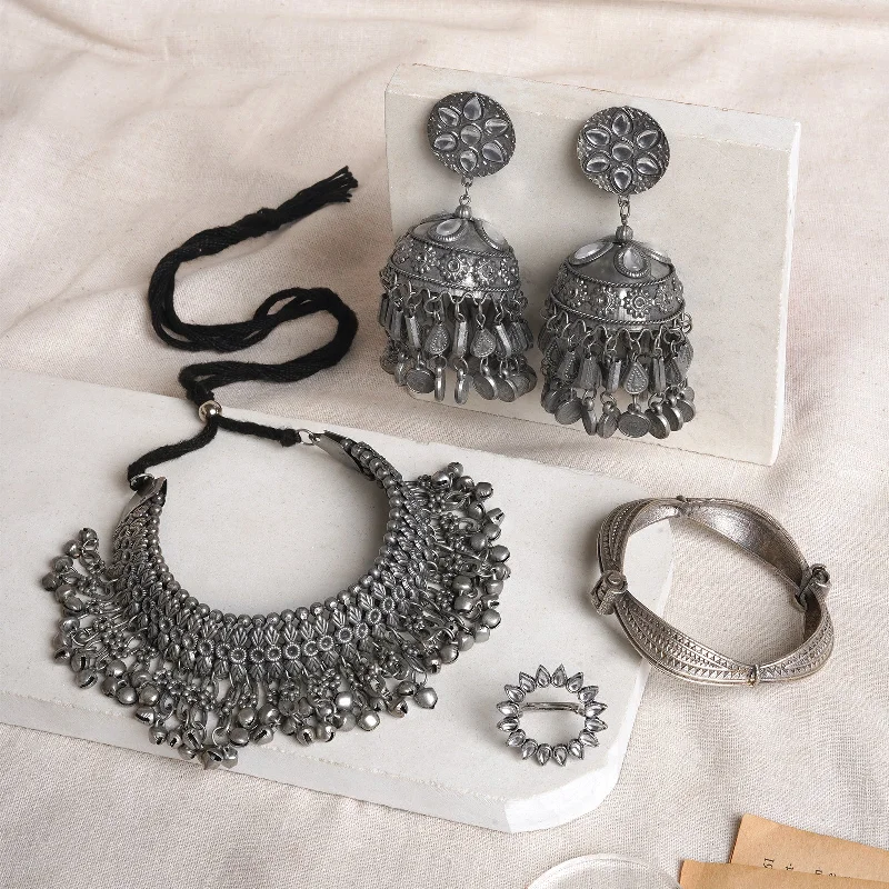 Elegant Jewelry Styles At Budget-Friendly Prices Teejh Pataliputra Oxidised Silver Jewellery Gift Set