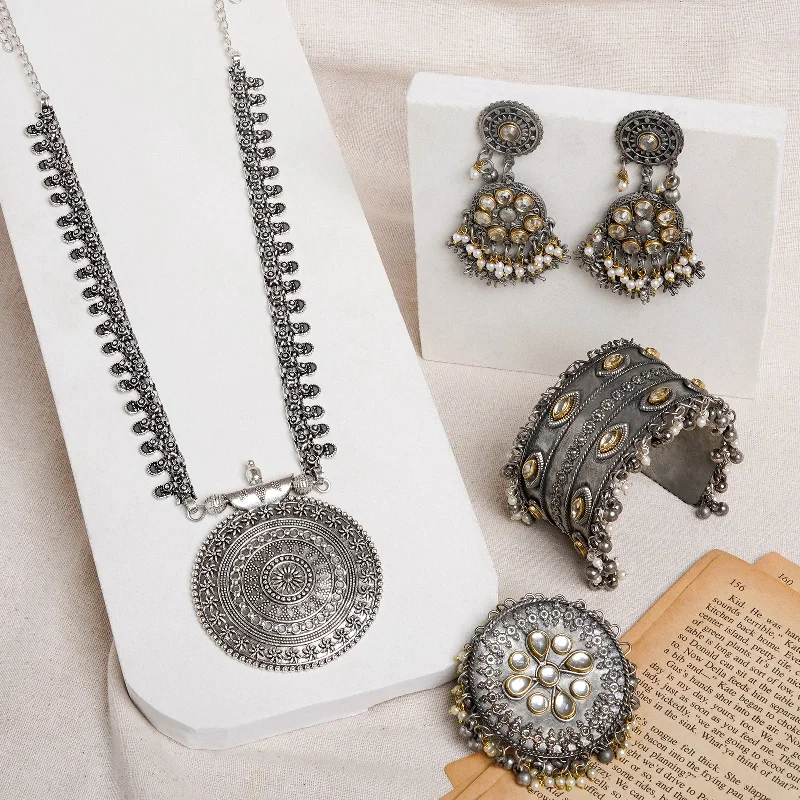 Premium Jewelry Now Available At Special Discounts Teejh Puri Oxidised Silver Jewellery Gift Set