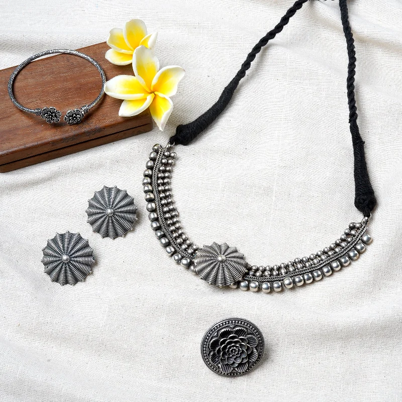 Special Deals On Handcrafted And Designer Jewelry Teejh Ravika Silver Oxidised Jewelry Gift Set