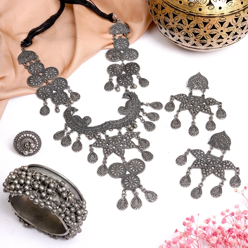 Luxury Meets Affordability – Jewelry Sale Now Live Teejh Shya Silver Oxidised Jewelry Gift Set