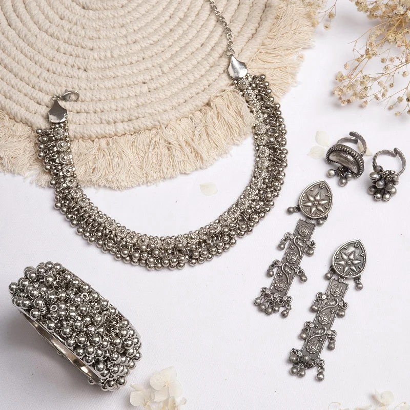 Limited-Time Offer On Elegant Jewelry Pieces Teejh Vari Silver Oxidised Jewelry Gift Set