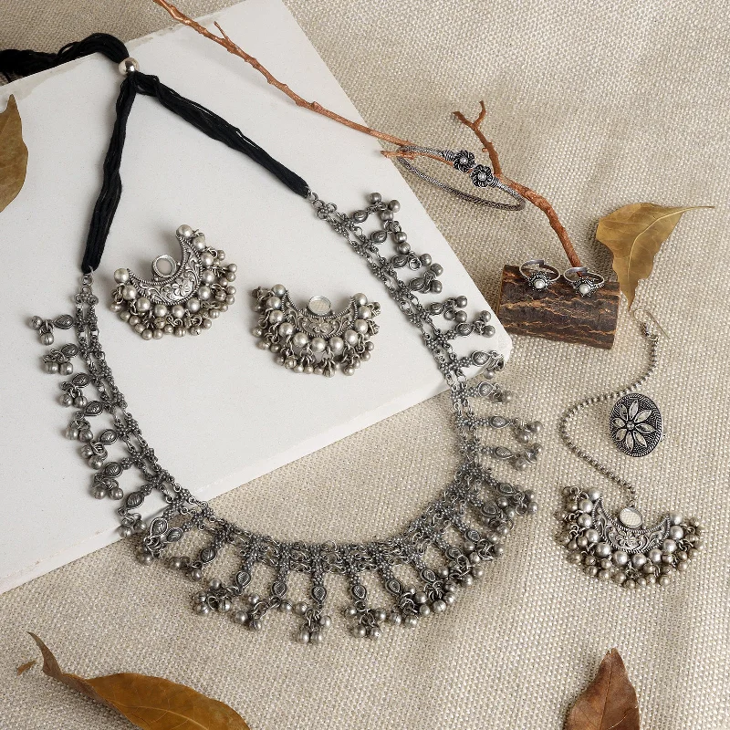 Handmade Pearl Jewelry For Timeless Elegance Teejh Vellore Oxidised Silver Jewellery Gift Set