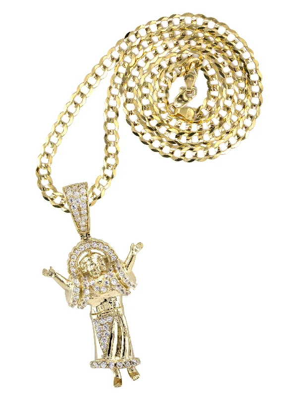 10K Yellow Gold Baby Jesus Necklace | Small 9 Grams - Large 22 Grams